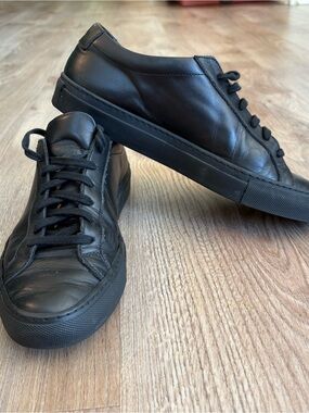 Woman by Common Projects Original Achilles Black Leather Low-Top Sneakers